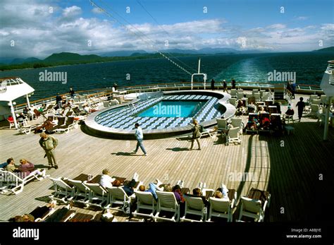 Cruising Cruise Alaska pool and deck on the ship Westerdam Stock Photo ...