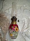 Rare Small Antique Glass Oil Lamp Enamel Floral Cranberry P&A MFG CO 1890 era | eBay
