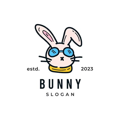 Premium Vector | Bunny rabbit cool with glasses logo icon cartoon mascot character vector ...