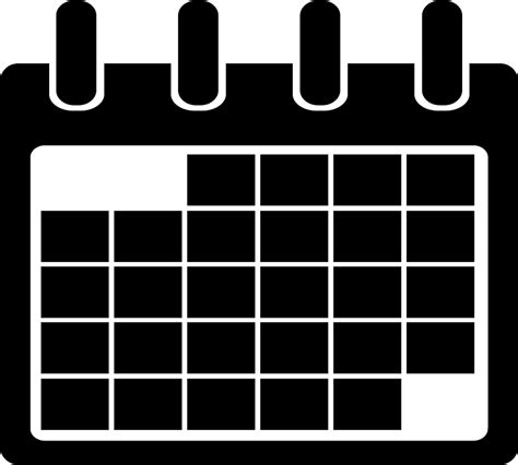 Calendar - black and white clipart. Free download transparent .PNG ...