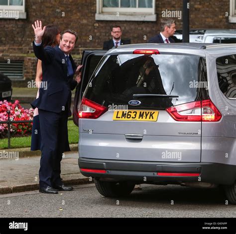 David Cameron and his wife, Samantha, along with their children, leave Downing Street for the ...