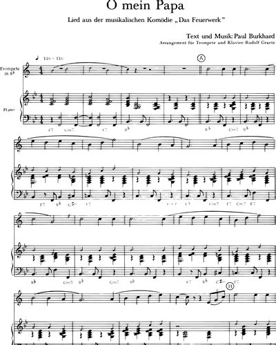 O mein Papa Sheet Music by Paul Burkhard | nkoda | Free 7 days trial