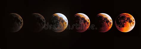 Moon in Various Phases and Colors Stock Photo - Image of planetarium ...