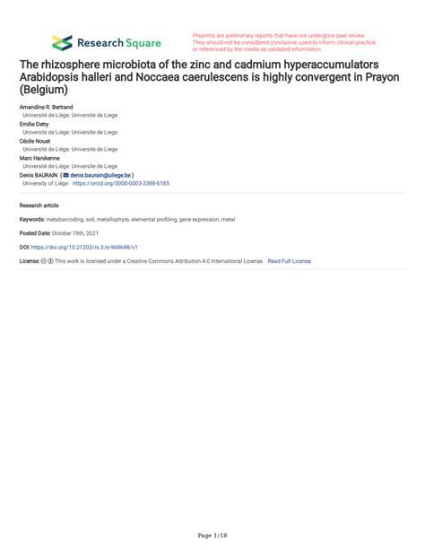 (PDF) The rhizosphere microbiota of the zinc and cadmium ...