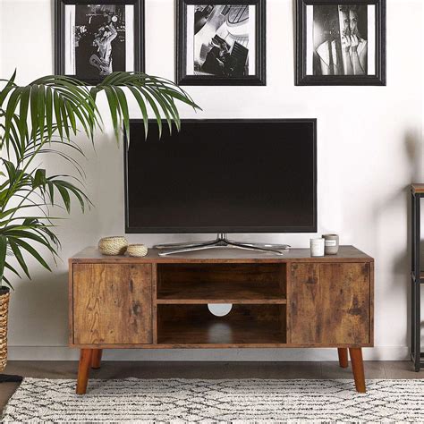 YOLENY 43'' Retro TV Stand, Mid-Century Modern Television Storage ...