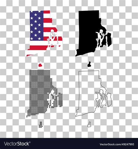 Set of rhode island map united states america Vector Image