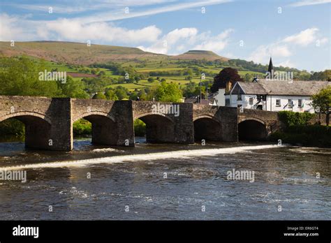 Crickhowell Bridge on the River Usk, Crickhowell, Powys, Wales, United Kingdom, Europe Stock ...