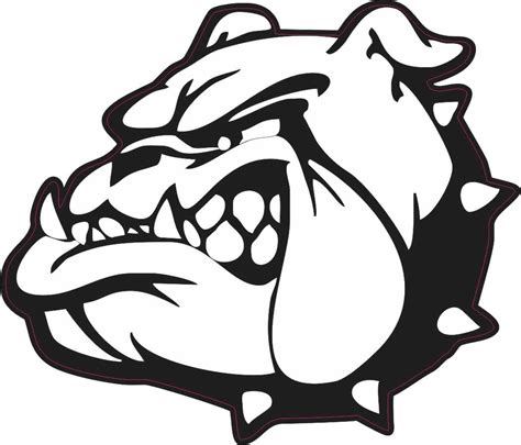 StickerTalk Left Facing Black and White Bulldog Mascot Vinyl Sticker, 3 ...