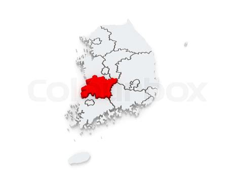 Map of Jeolla. South Korea. | Stock image | Colourbox