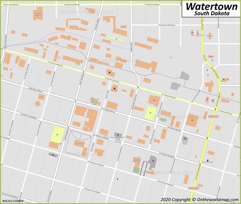 Watertown Downtown Map - Ontheworldmap.com