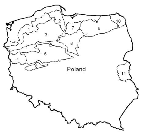 The regions included in the study: 1-West Pomeranian Lakeland, 2-East ...