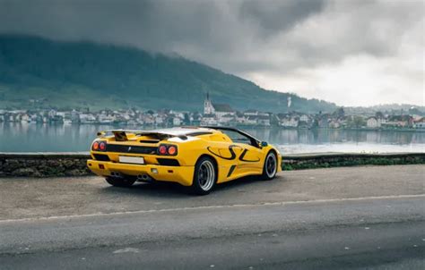 Wallpaper Lamborghini, yellow, lambo, Diablo, 1998, Lamborghini Diablo SV Roadster for mobile ...