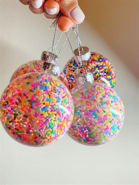 Custom Rainbow Sprinkle Glass Ornament Stocking Stuffer/ Colorful Décor Kid’s Ornament Party ...