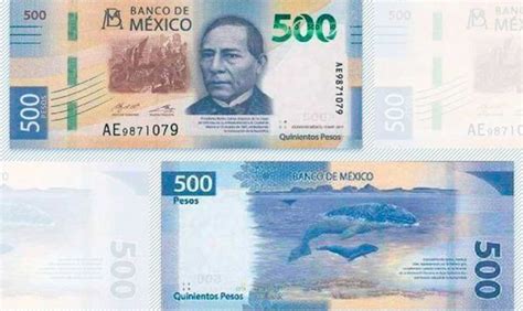 Mexico's New 500 Peso Banknote Features Benito Juárez, Gray Whale