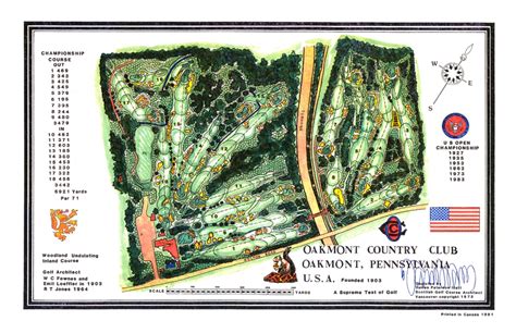 Golf Art | Oakmont | Course Architect Map| Print