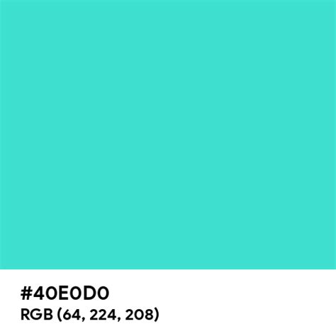 Turquoise color hex code is #40E0D0