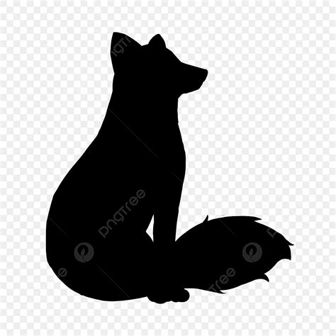 Sitting Fox Silhouette Transparent Background, Fox Silhouette Cute ...