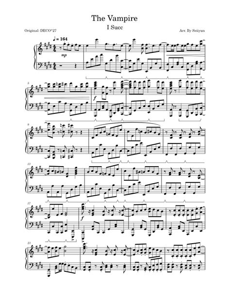 The Vampire – Deco*27 Sheet music for Piano (Solo) | Musescore.com