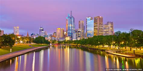 Melbourne and Yarra River at Dawn Print, Photos | Fine Art Landscape Photography | Ilya Genkin