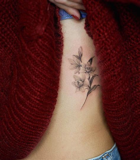 60 Girly Tattoos That Are The Epitome of Perfection - Straight Blasted | Narcissus flower ...