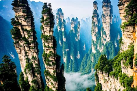 Premium AI Image | The avatar mountains are a beautiful landscape in china.