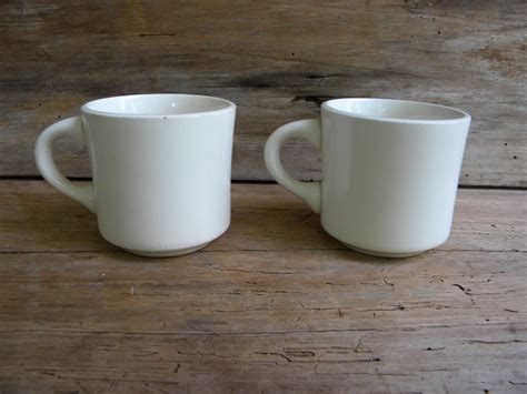 Vintage Cafe Coffee Mugs Set of Two Made in USA