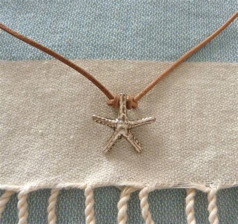 natural leather starfish necklace