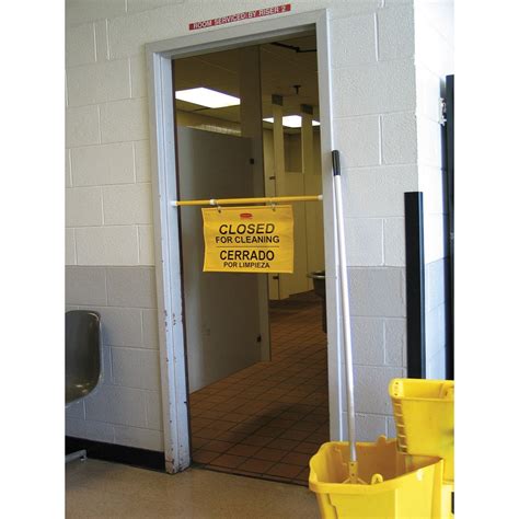 Rubbermaid® Doorway Hanging 'Closed for Cleaning' Safety (#FG9S1600YEL ...