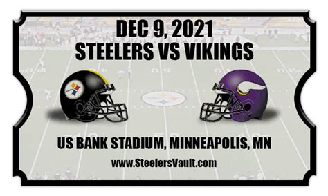 Pittsburgh Steelers vs Minnesota Vikings Football Tickets | 12/09/21