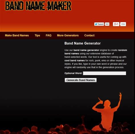 Band Name Maker | Band name generator, Name maker, Cool bands