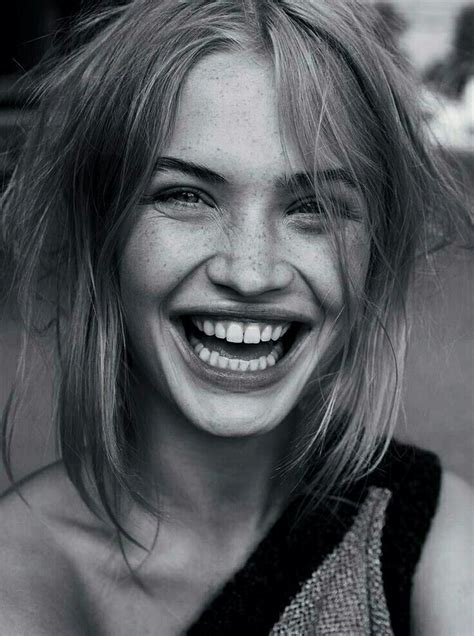 Woman laughs, smiling woman, big smile, teeth, black and white, grayscale, 2020 | Portre ...