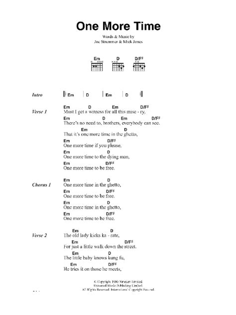 One More Time by The Clash - Guitar Chords/Lyrics - Guitar Instructor