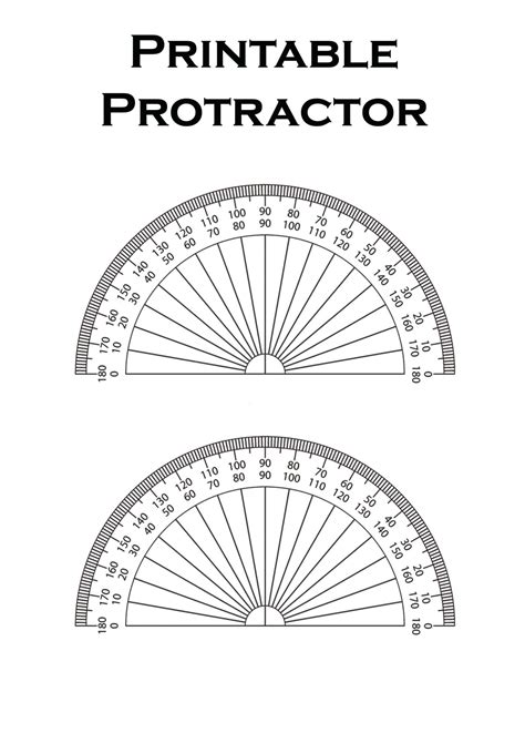 Free Printable Protractor Templates [PDF, Word] Circle & Homemade