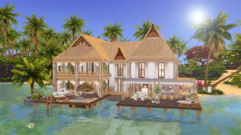 The Sims 4 Tropical Island Home | House Tour | Download + CC | 模擬市民4 島嶼 ...