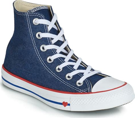 Navy Blue Denim Converse High Top Love Heart Bridal Custom w/ | Etsy