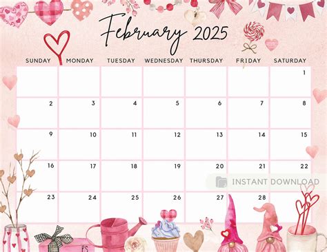 Cute February 2025 Calendar Editable Word Template - Rhona Cherrita