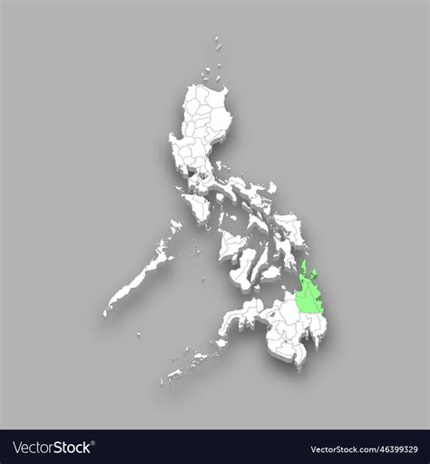 Caraga region location within philippines map Vector Image