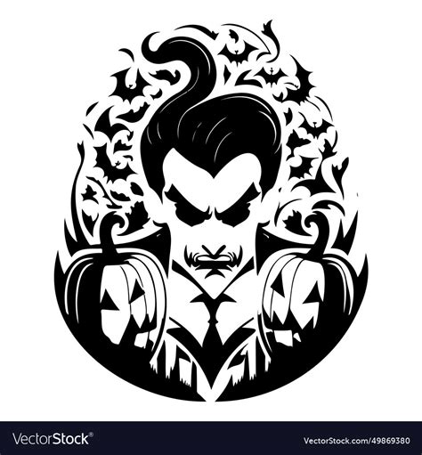 Halloween dracula scary sketch hand draw Vector Image