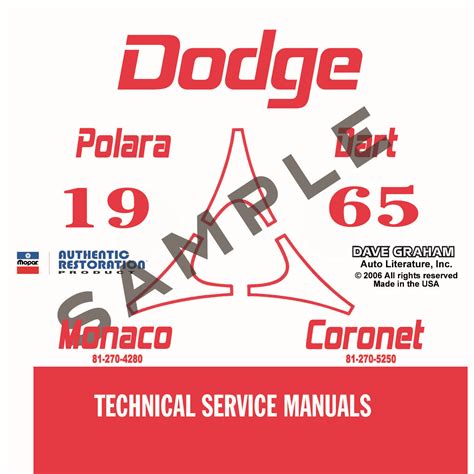 1965 DODGE SERVICE REPAIR MANUAL - ALL MODELS