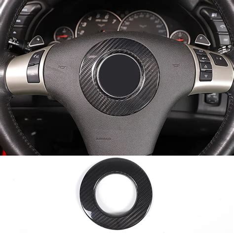 Real Carbon Fiber Car Steering Wheel Emblem Sticker Logo Trim Cover ...