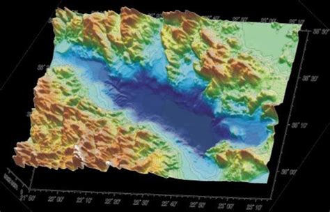 3D view of Corinth Gulf combined offshore and onshore data. | Download Scientific Diagram