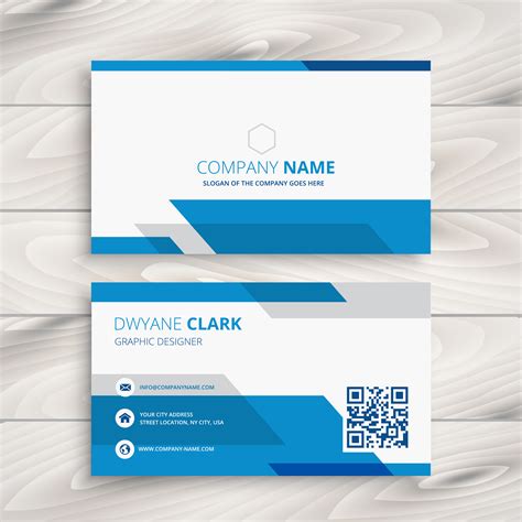 blue corporate business card template vector design illustration - Download Free Vector Art ...