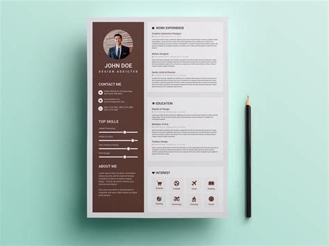 Free Brown CV/Resume Template by Steven Han on Dribbble