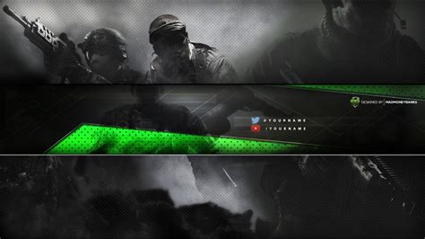 Minimalist Warfare YouTube Channel Banner Template - MadMoneyBanks