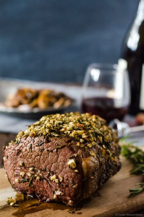 Rosemary Garlic Rib Eye Roast with Rioja Wine | A Cookie Named Desire