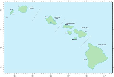 Counties Map of Hawaii • Mapsof.net