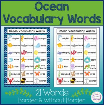 Ocean Vocabulary Words by ZayZee's Classroom | Teachers Pay Teachers