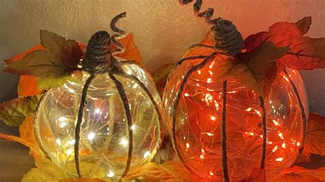 Dollar Tree Lighted Pumpkin DIY