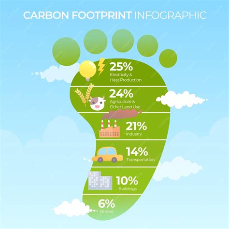 Premium Vector | Flat design carbon footprint infographics