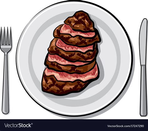 Cooked beef steak Royalty Free Vector Image - VectorStock